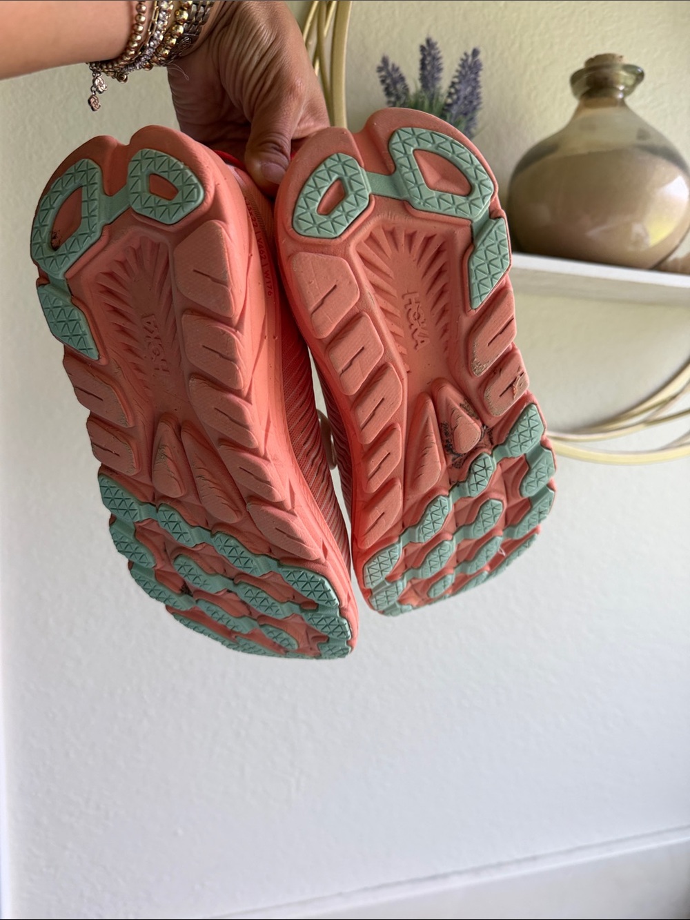 Hoka Rincon 3 Women’s Pink Coral Lace-Up Running Shoes - Picture 3 of 5